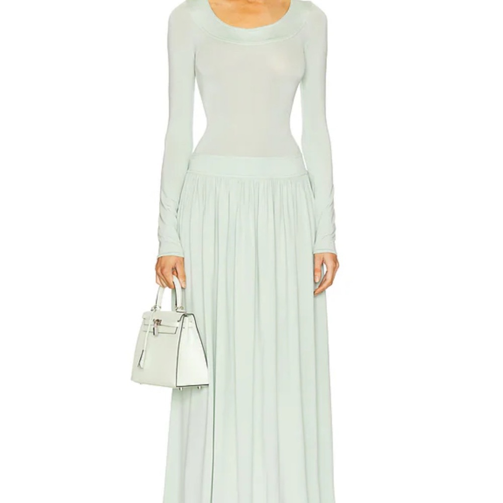 Long Sleeve Maxi Dress in Pale Mint